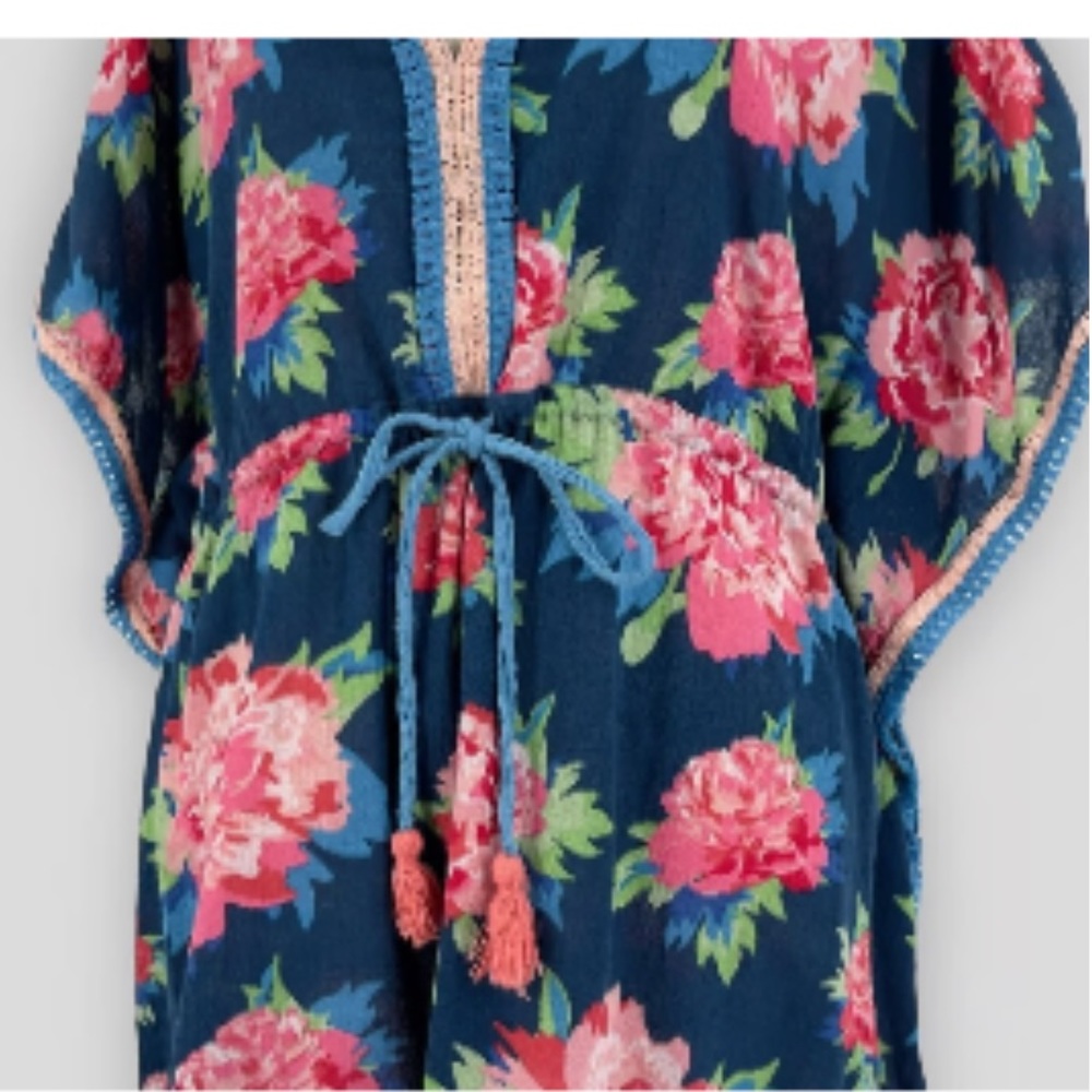 $6 if bundled MATILDA JANE Cool Shade Swim Cover Up Floral Drawstring Waist S - Picture 5 of 8